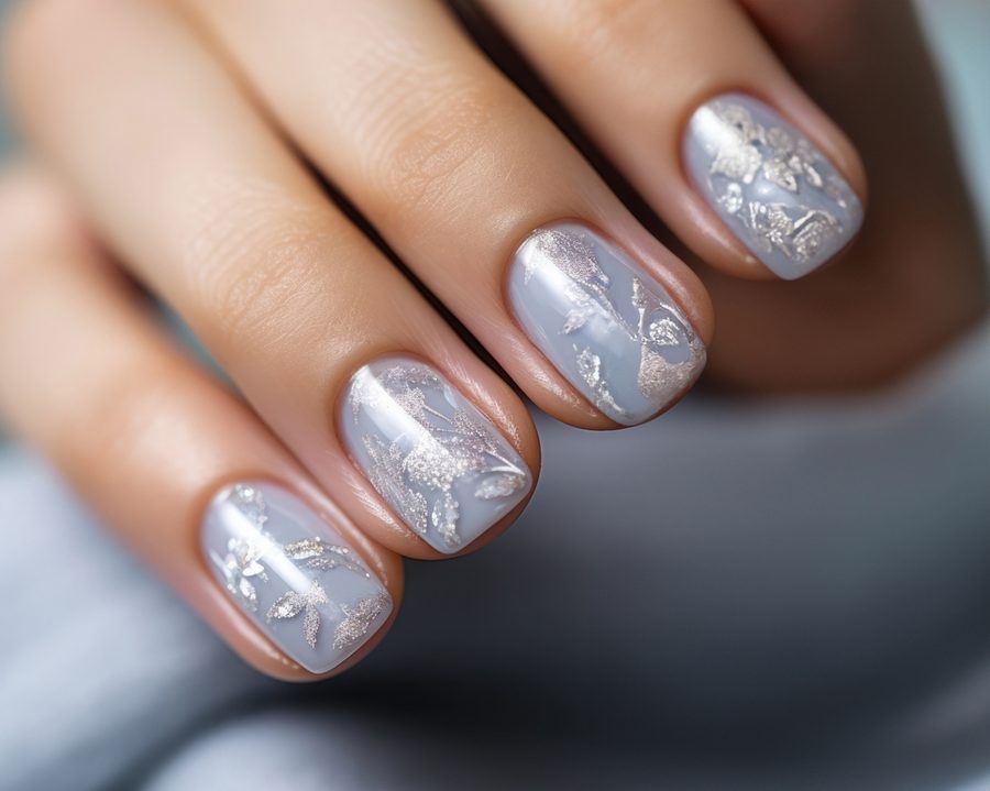 Shimmer nail design at V Nail Bar & Lash